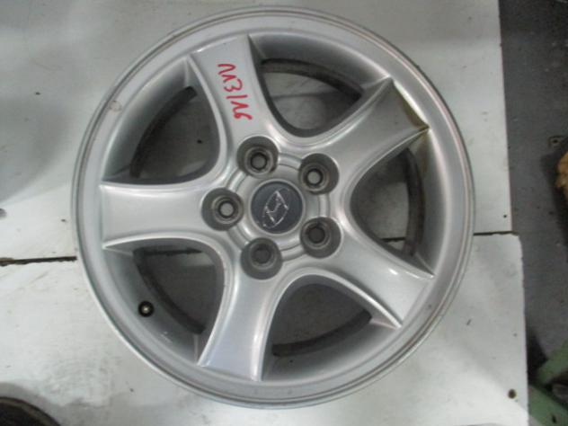 SET 4 CERCHI IN LEGA 6.5JX16 ET 46 HYUNDAI SANTAFE 2.0 D 4X4 82KW 5M 5P (2002) RICAMBIO USATO SECONDO TERZO CERCHIO CON STEMMA ROVINATO - Foto 2