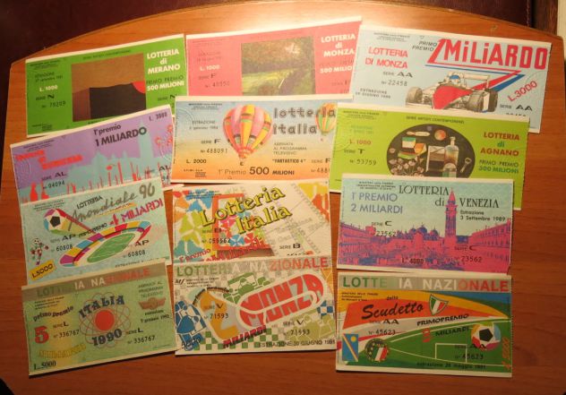 23 BIGLIETTI LOTTERIE ITALIANE TUTTI DIVERSI DAL 1981 AL 1994 SENZA TAGLIANDO - - Foto 2