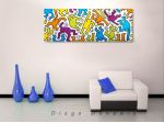 Quadro Pop Art dipinto a mano di Keith Haring