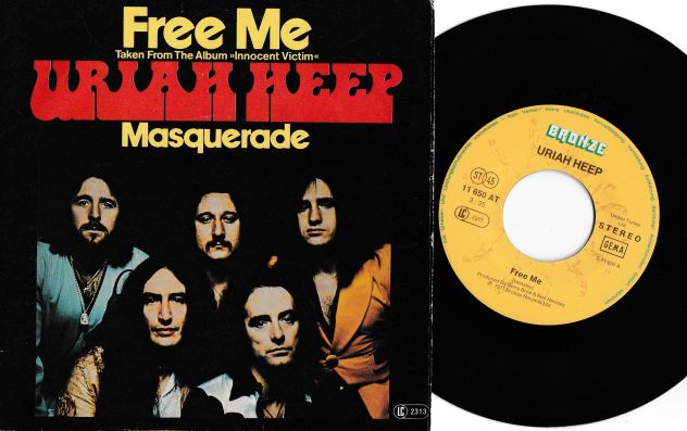 URIAH HEEP - Free Me / Masquerade - 7'' / 45 giri 1977 Bronze - Foto 2