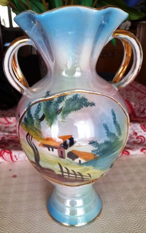 vaso in ceramica lucida con manici h34
