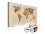 Quadro Di Sughero Con Mappamondo Beige Arredalacasa