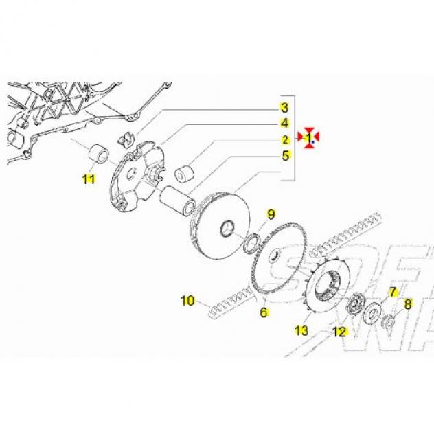 Variatore scooter Piaggio 50 CM110301 - Foto 3