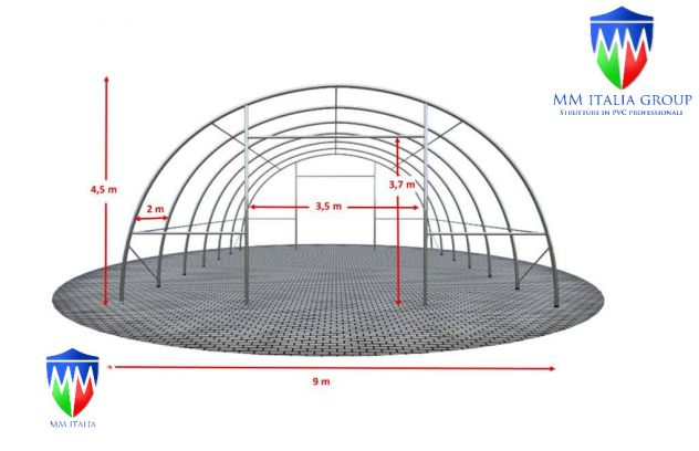 Agritunnel tunnel agricoli 9,15 x 18 x 4,5 professionali MM Italia - Foto 7