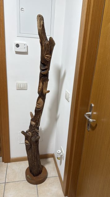 Scultura e opera d'arte in legno firmata - Foto 6