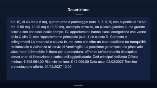 Immobile in asta di 722 m² con più di 5 locali in vendita a Ventimiglia - Foto 12