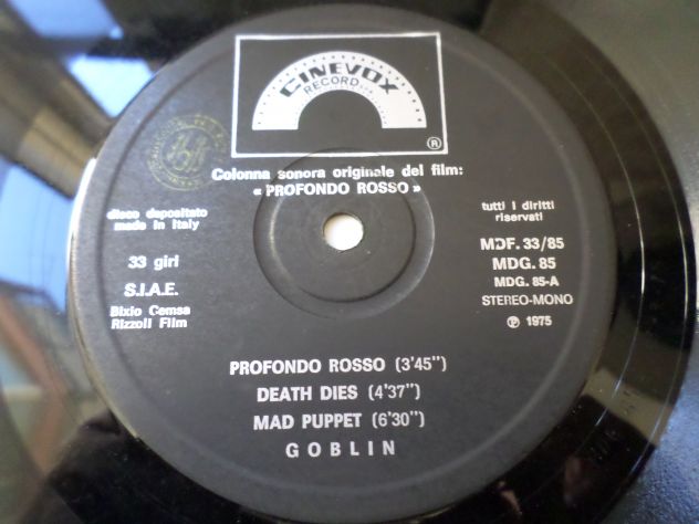 GOBLIN - Profondo Rosso OST - LP / 33 giri Gatefold 1975 CINEVOX Italy - Foto 4