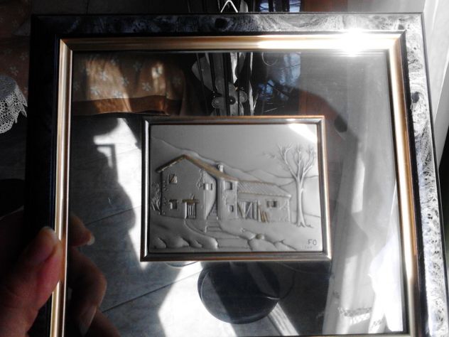 Quadro in vetro e argento