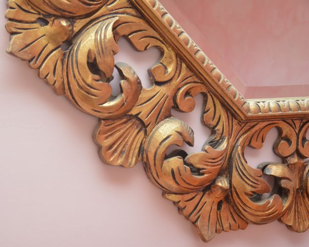 Specchiera in legno intagliato e dorato – Stile barocco - Foto 2