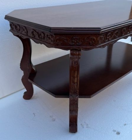 Tavolino in legno con piano ottagonale - Foto 3