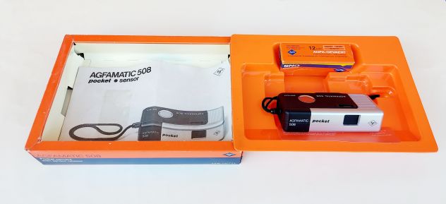 Fotocamera Vintage AGFA AGFAMATIC Pocket 508 con sensore Made in Germany nuova