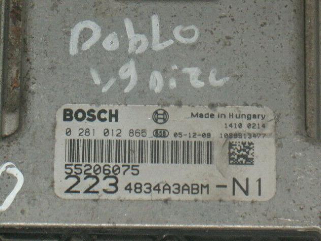 0281012865 ECU CENTRALINA FIAT DOBLO 1.9 JTD, BOSCH 0281012865 55206075 - Foto 2
