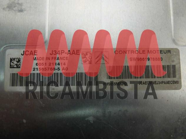 SW9661978880 21585768-5 A0 Peugeot 206 1.4 centralina motore Valeo - Foto 2