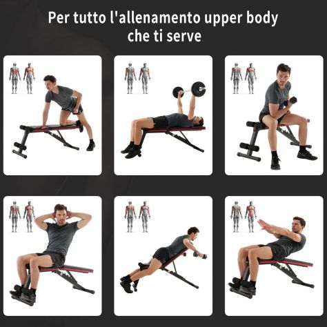Panca Palestra Pieghevole, Multifunzione Inclinabile - Foto 3