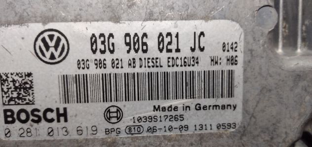 ECU SKODA Octavia 1Z 2.0 Diesel 03G906021JC BOSCH 0281013619 - Foto 8