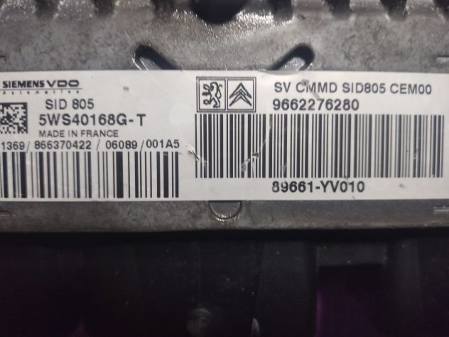 Centralina motore (ECU) Siemens SID 805 - 5WS40168G-T | 89661-YV010 | 9662276280 - Foto 6