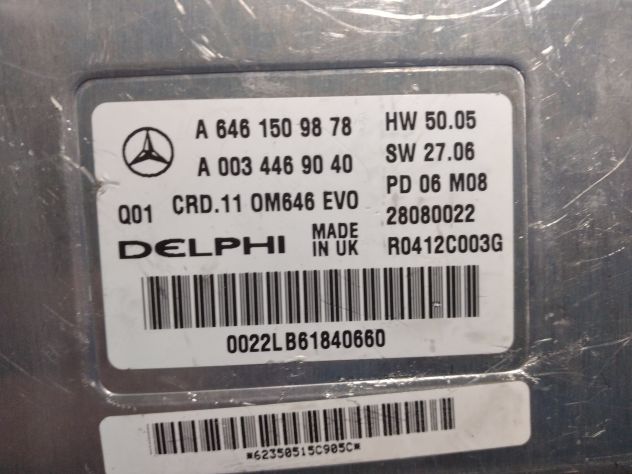 kit accensione Centralina ECU Motore Mercedes R0412C003G A6461509878 CRD11 A00 - Foto 2