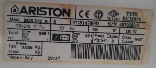 Compressore per frigorifero Ariston BCS 321 AI e compatibile con altri modelli - Foto 7