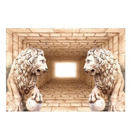 Fotomurale Adesivo Arredalacasa pietrificato con due leoni - Foto 2