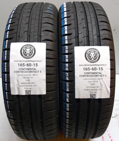 2 GOMME 165 60 15 CONTINENTAL A48870