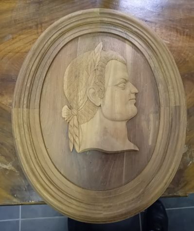 QUADRO SCULTURA IMPERATORE ANTICA ROMA LEGNO NOCE - Foto 4