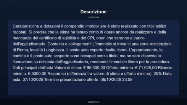 Immobile in asta di 54 m², box auto in vendita a Roma - Foto 5