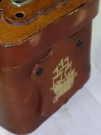 SALVADANAIO VINTAGE IN CUOIO CON LUCCHETTINO - Foto 6