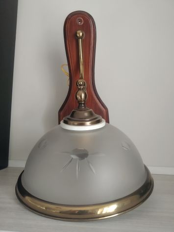 Lampadario in ottone e legno - Foto 2