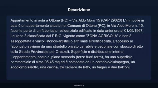 Immobile in asta di 95 m² con più di 5 locali e box auto in vendita a Ottone - Foto 4