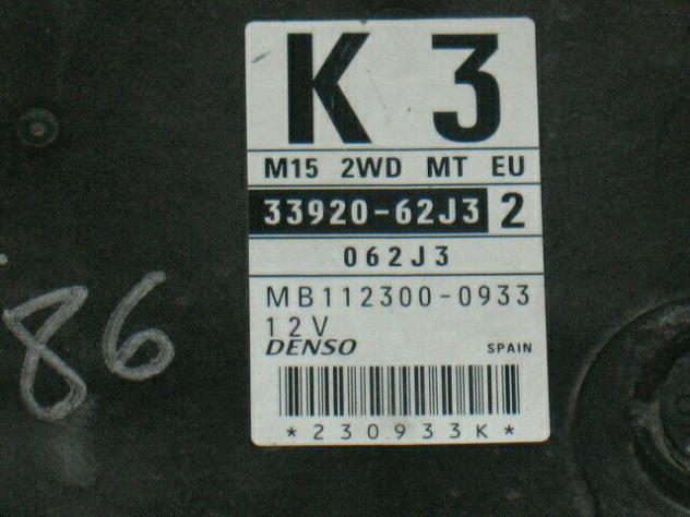 33920-62J3 ECU SUZUKI SWIFT 1.5 K3 33920-62J3 2 MB112300-0933 062J3 - Foto 2