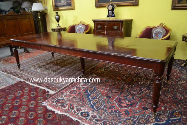 Tavolo da pranzo in mogano stile inglese allungabile fino a 326 cm - Foto 9