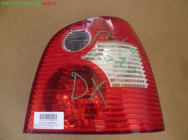 FANALE POST.D. ROSSO BIANCO VOLKSWAGEN POLO (9N)  Parti elettriche  Fanaleria  Fanali  Fanale post. sx. VOLKSWAGEN - POLO - 01-10-2001 - 01-04-2005