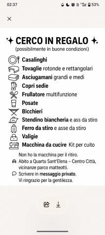 Sto cercando usato in regalo Casalinghi
