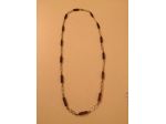 Collana metallo con inserti lunghi color ambra di bigiotteria ogni 2 cuoricini