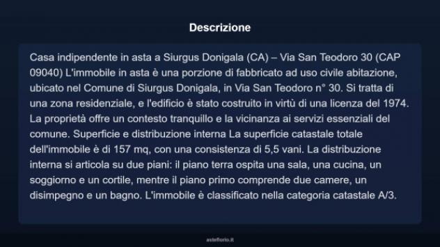 Immobile in asta di 157 m² in vendita a Siurgus Donigala - Foto 4