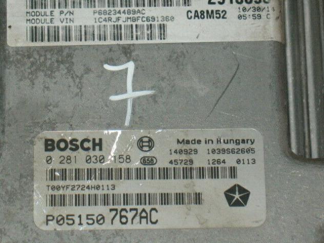 0281030158 ECU JEEP GRAND CHEROKEE 3.0 V6 0281030158 P05150767AC EDC17C79 - Foto 2