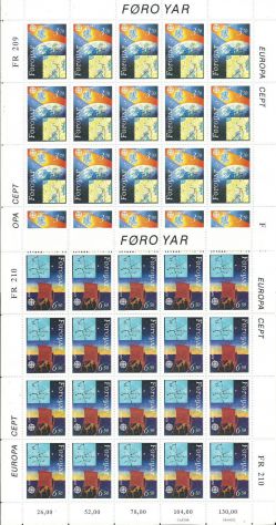 EUROPA CEPT 1990 SPAZIO FÄRÖER FOROYAR MNH