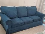 Divano Letto 3 posti Chateau d'Ax tessuto blu