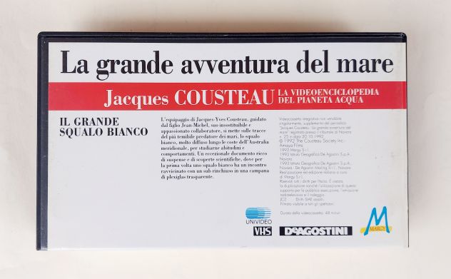 VHS LA GRANDE AVVENTURA DEL MARE-IL GRANDE SQUALO BIANCO DI JACQUES COUSTEAU - Foto 2