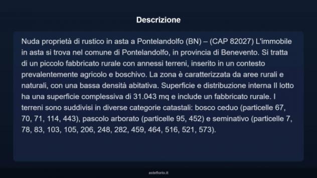 Immobile in asta di 31043 m² in vendita a Pontelandolfo - Foto 3