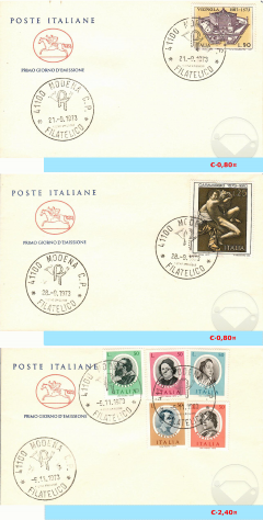 ITALIA BUSTE PRIMO GIORNO EMISSIONE 1973 - Foto 3