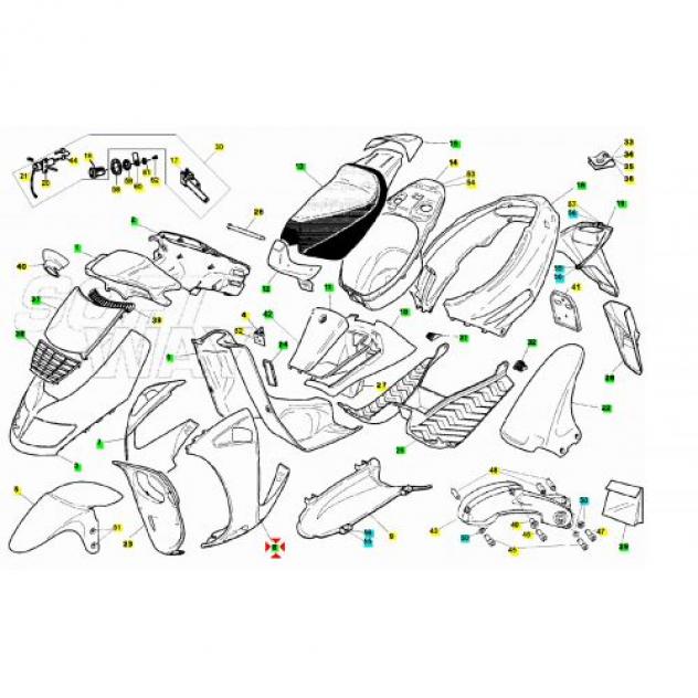 Carena centrale Aprilia SR 50 - AP8238825 AP8238824 - Foto 6