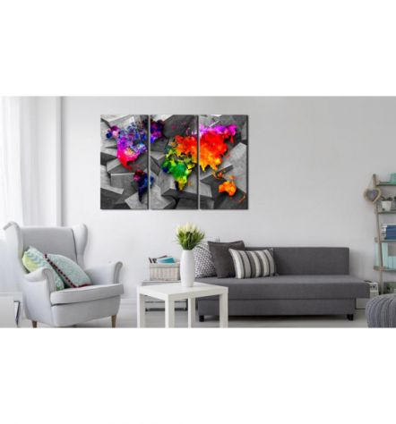 Quadro Di Sughero 3 Parti Stile 3D 60x40 O 120x80 Arredalacasa - Foto 2