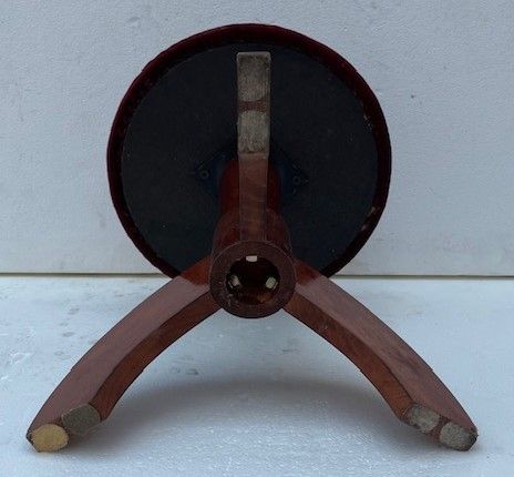 Sgabello in Legno e Velluto Rosso - Foto 4