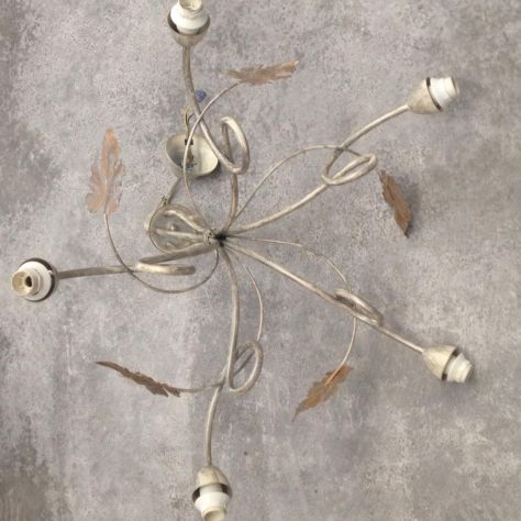 LAMPADARIO SOSPENSIONE A 5 LUCI AVORIO E14 - Foto 4