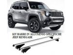 BARRE PORTA PACCHI ALLUMINIO BRIO PER JEEP RENEGADE DAL 2014.