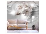 Fotomurale Adesivo Fiori In Bianco E Nero In 3d ARREDALACASA