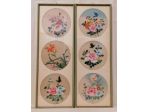 COPPIA ANTICHI DIPINTI A TEMPERA SU TELA SOGGETTO FLOREALE. CINA DINASTIA QING,