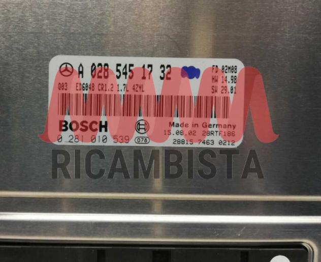 0281010539 A0285451732 Mercedes Vaneo 1.7 W414 centralina motore Bosch - Foto 2