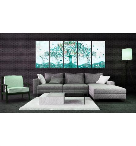 Quadro Albero Multifoglie Verdi 200x80 E 225x90 ARREDALACASA - Foto 2